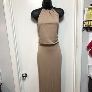 Tart Backless Maxi Dress w/Bronze Neck Chain (Sml)